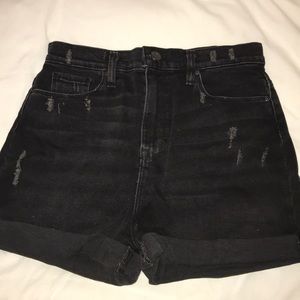BDG Mom High-Rise Black Denim Shorts